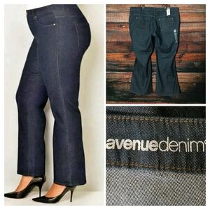 NWT Avenue Denim Jeans Plus Size 24 Petite Santa Fe Boot Cut Dark Wash Stretch